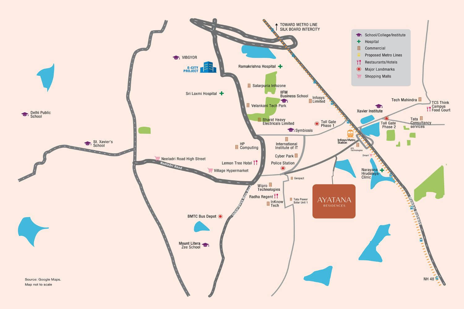 Aratt Ayatana Residences Electronic City Location Map